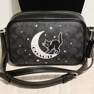 Coach Halloween Cat Mini Jamie Camera Bag Black Crossbody Shoulder Purse Limited